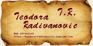 Teodora Radivanović vizit kartica